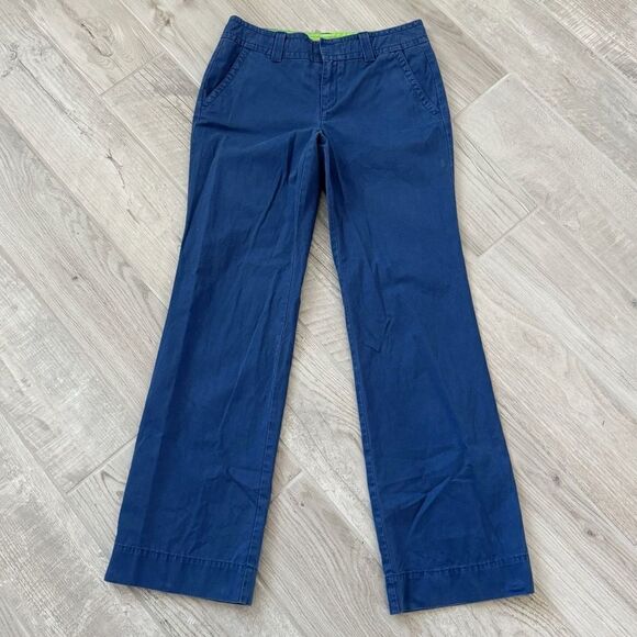 Lilly Pulitzer Main Line Fit Navy Mid Rise Wide Leg Trouser Pants Women’s Size 6 - Picture 3 of 9